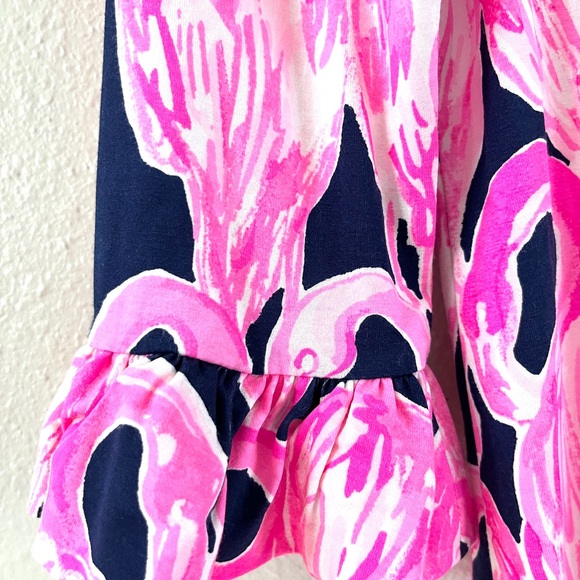 NWOT Lilly Pulitzer Sophie Ruffle Dress Pink Flamingo High Tide UPF 50 - Picture 7 of 10